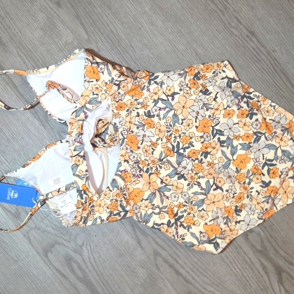 Nwt Cupshe Floral Bikini with Blue and Cream Accents - Picture 3 of 7
